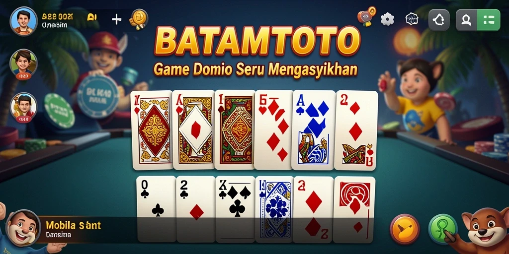 Screenshot gameplay BATAMTOTO menampilkan aksi seru permainan Domino.