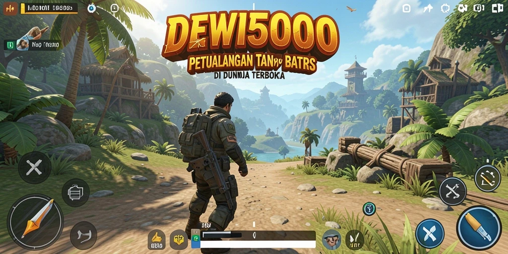 Screenshot gameplay DEWI5000 menunjukkan petualangan epik di dunia terbuka.