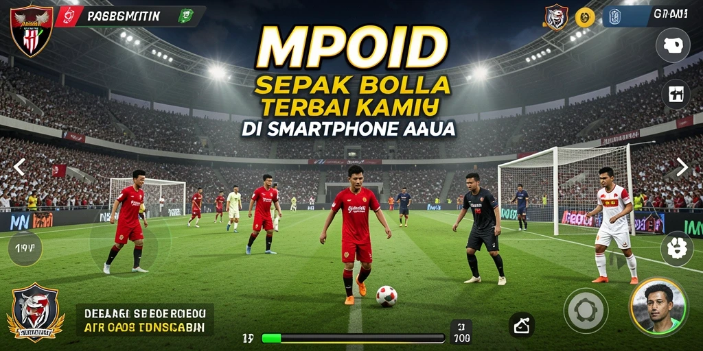 Screenshot MPOID menampilkan aksi seru di lapangan sepak bola.