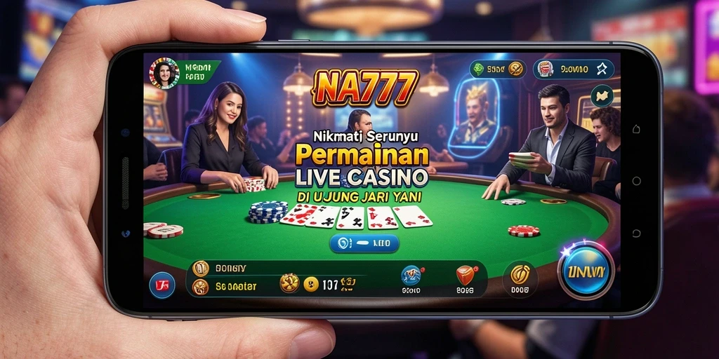 Tampilan gameplay NA777 yang menampilkan suasana Live Casino yang mendebarkan.
