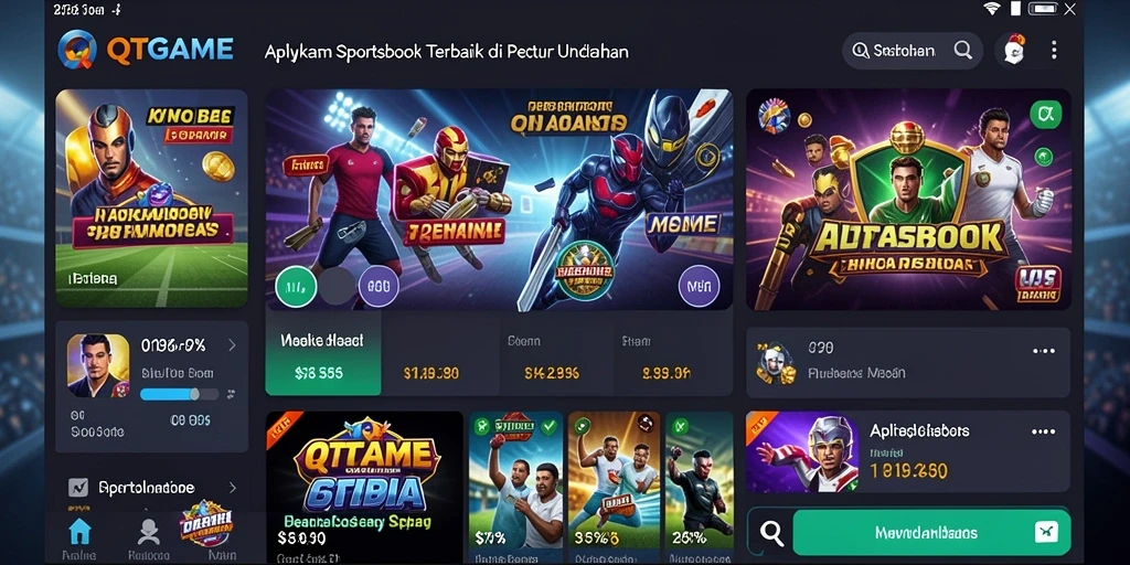 Tampilan gameplay QTGAME dengan antarmuka sportsbook yang menarik.