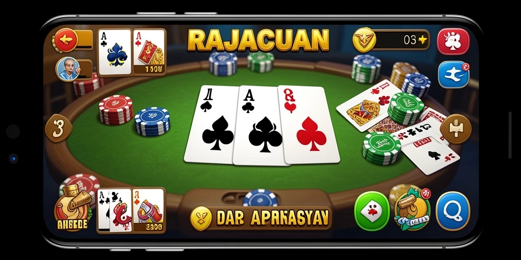 Tampilan gameplay seru di RAJACUAN saat bermain Gaple.