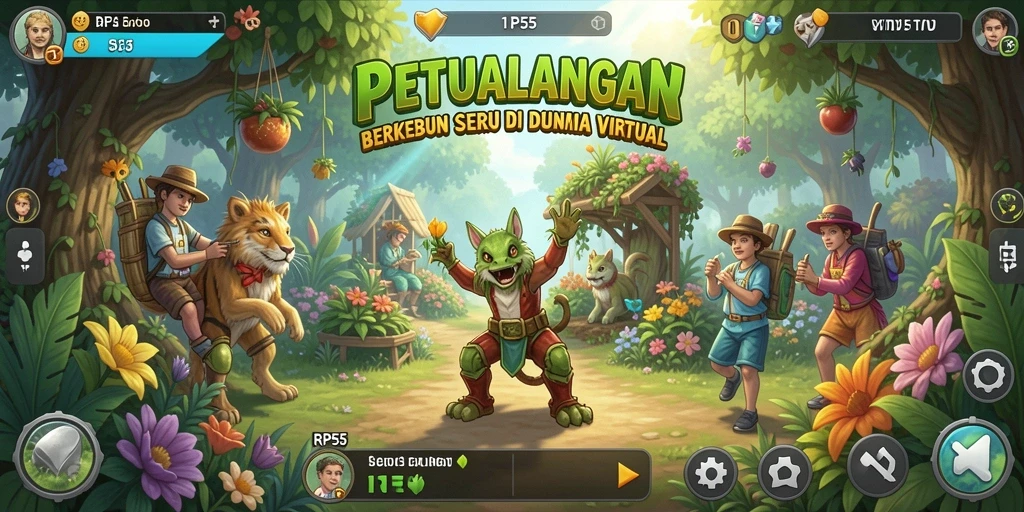 Tampilan gameplay RP55 yang menarik dengan berbagai aktivitas berkebun.