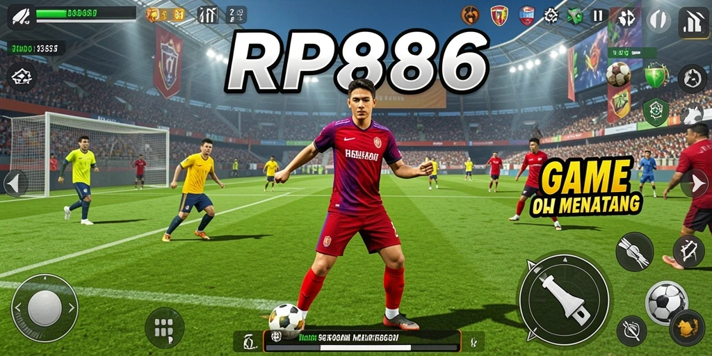 Screenshot menampilkan gameplay seru dari RP886 di arena olahraga.