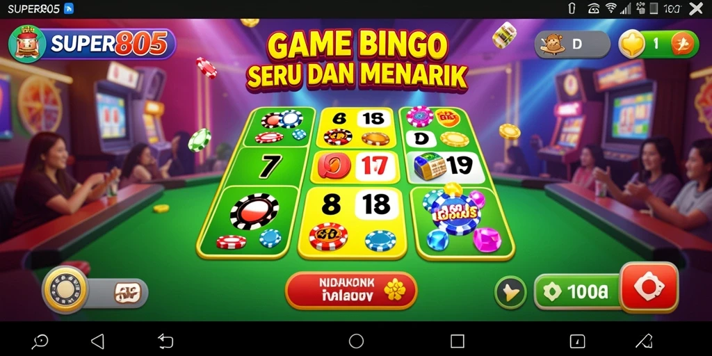 Tangkapan layar utama SUPER805 menunjukkan aksi seru permainan Bingo.