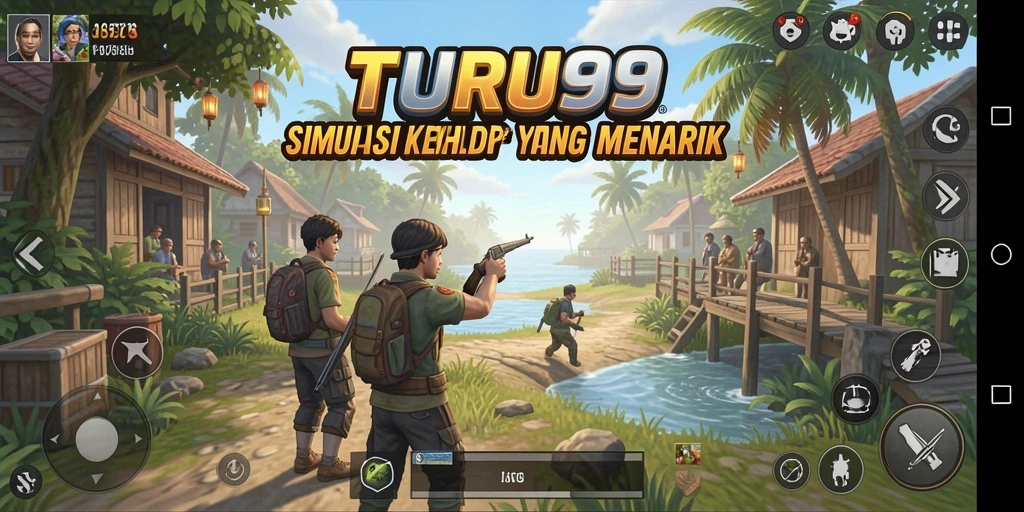 Tampilan gameplay TURU99 yang menampilkan simulasi kehidupan yang seru.
