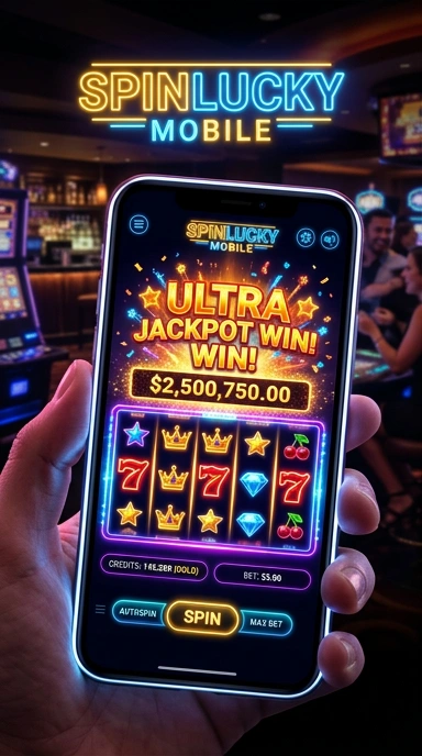 Tampilan antarmuka pengguna Spinlucky yang sederhana dan menarik.